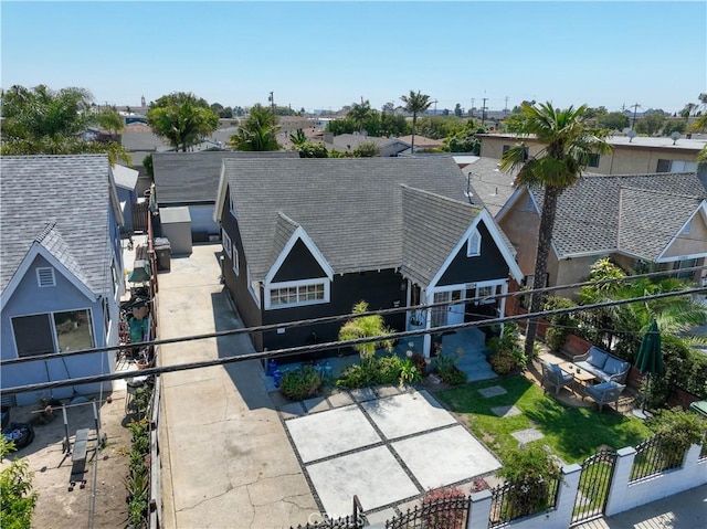 drone / aerial view with a residential view