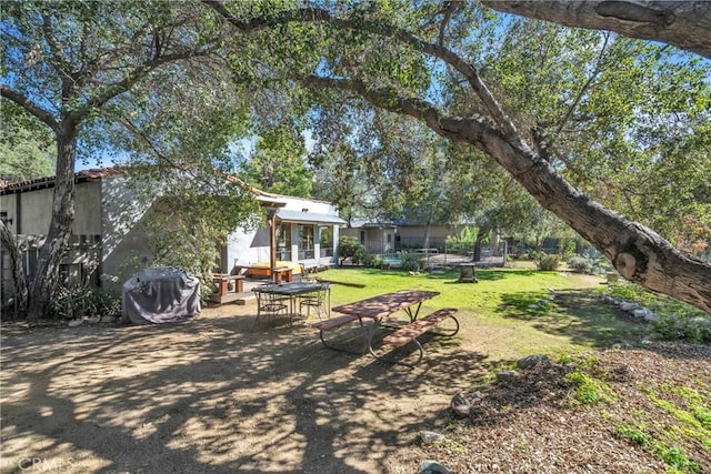 view of yard with a patio