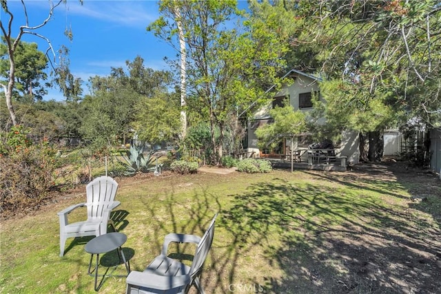 view of yard featuring fence