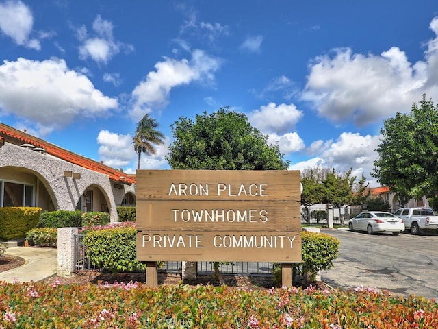 view of community sign