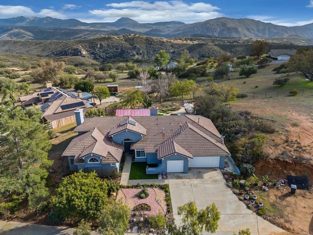 aerial view featuring a mountain view