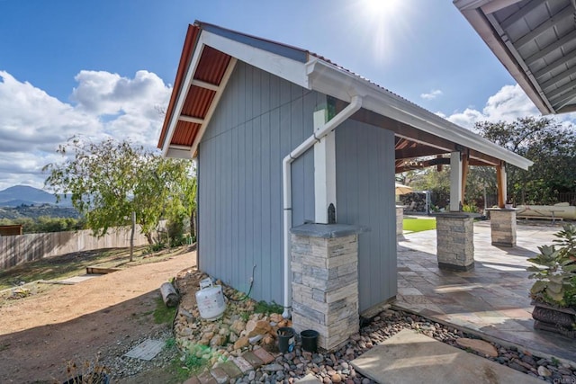 exterior space featuring a patio and fence