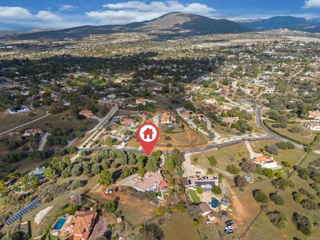 bird's eye view featuring a mountain view