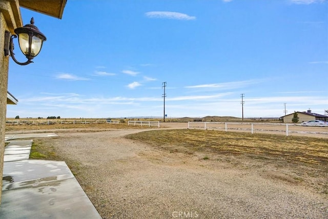 view of road with a rural view