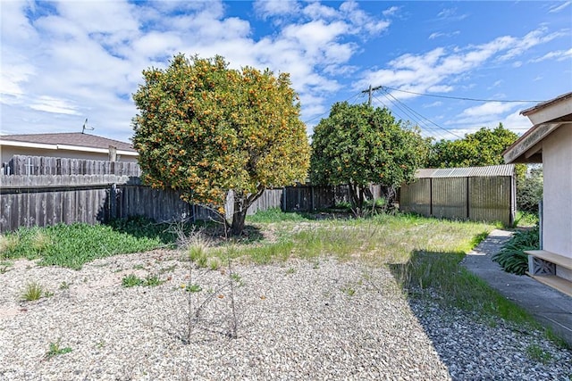 view of yard with fence