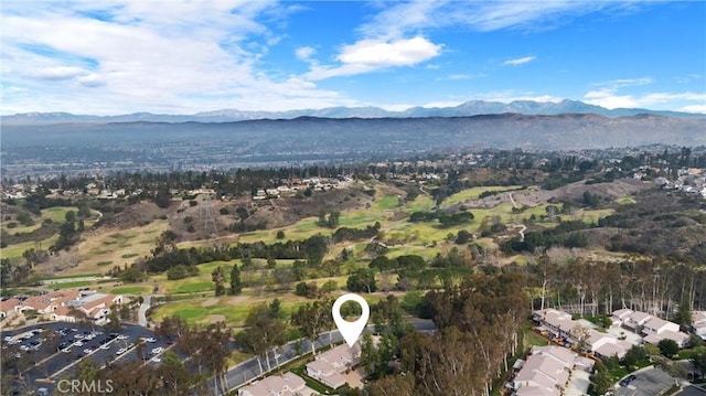 bird's eye view featuring a mountain view