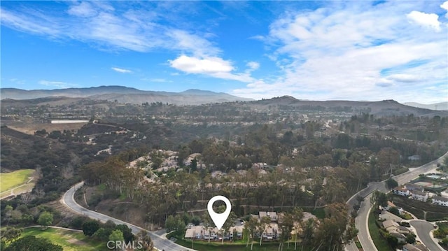 aerial view with a mountain view