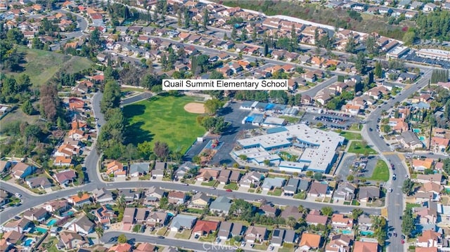 bird's eye view with a residential view