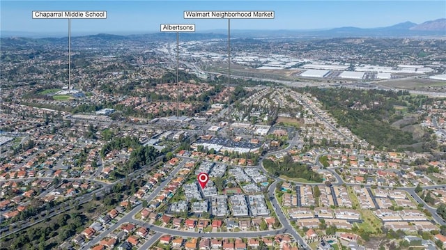 aerial view featuring a mountain view