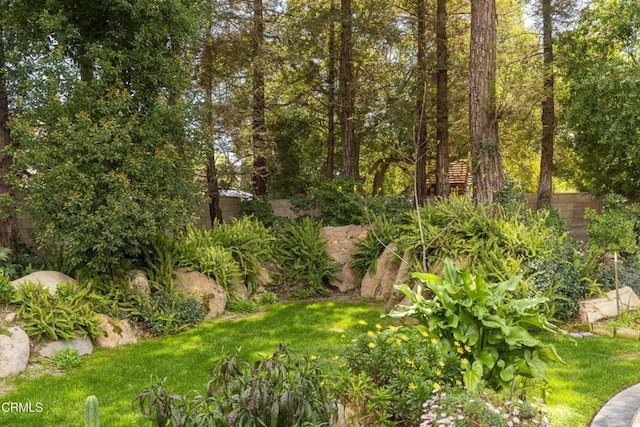 view of yard with fence