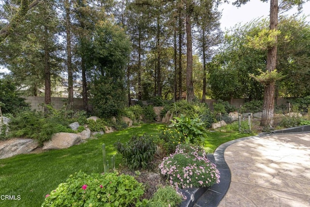 view of yard with fence