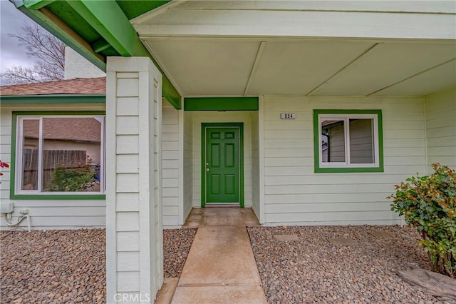 view of doorway to property