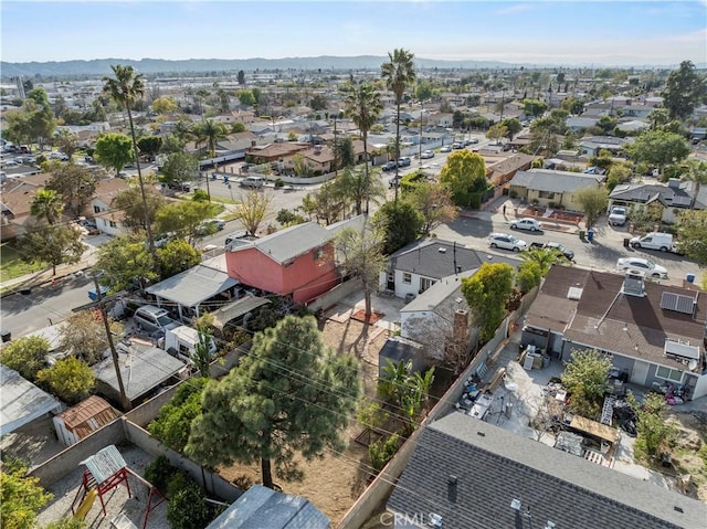 bird's eye view with a mountain view and a residential view