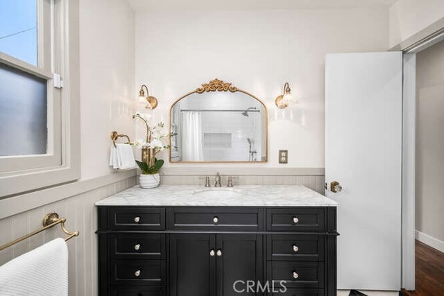274 Grand Ave, Long Beach, CA 90803 - bathroom with vanity and a shower with curtain