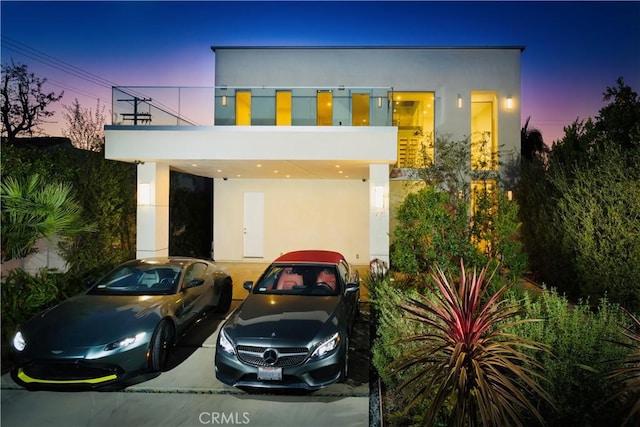 view of front of home with stucco siding