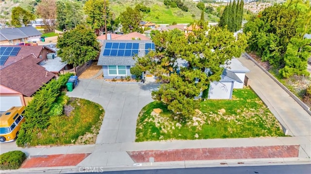 aerial view featuring a residential view