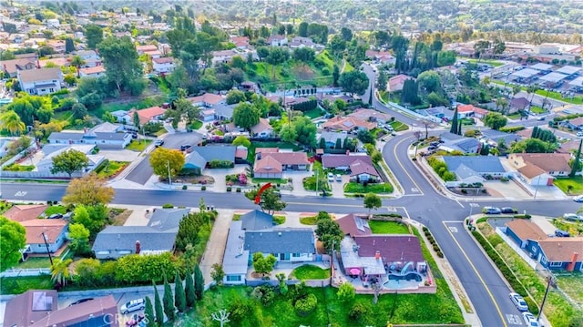 drone / aerial view with a residential view