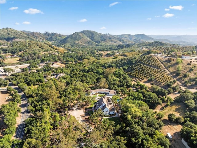 bird's eye view featuring a mountain view