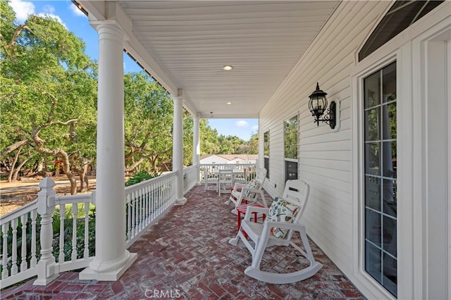 view of patio with a porch