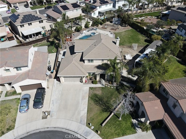 bird's eye view with a residential view