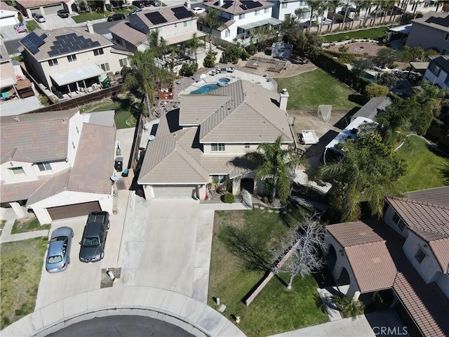 aerial view with a residential view