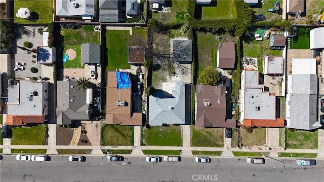 aerial view with a residential view