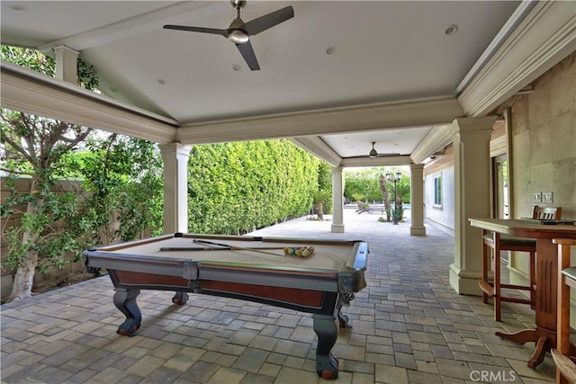 68340 Verano Rd, Cathedral City, CA 92234 - view of patio featuring a jacuzzi and a ceiling fan