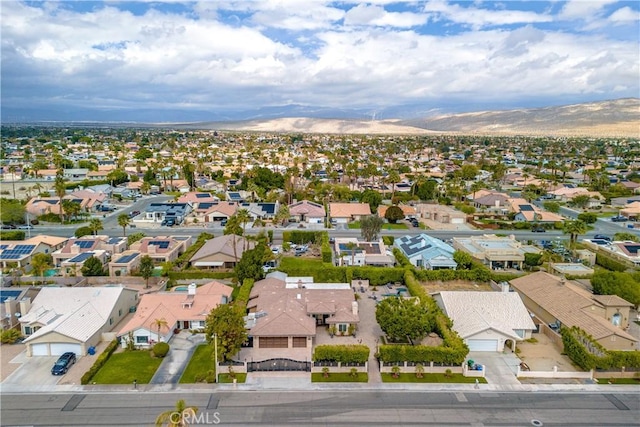 68340 Verano Rd, Cathedral City, CA 92234 - drone / aerial view featuring a mountain view and a residential view
