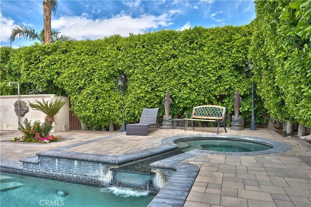 68340 Verano Rd, Cathedral City, CA 92234 - view of swimming pool with a patio and an in ground hot tub