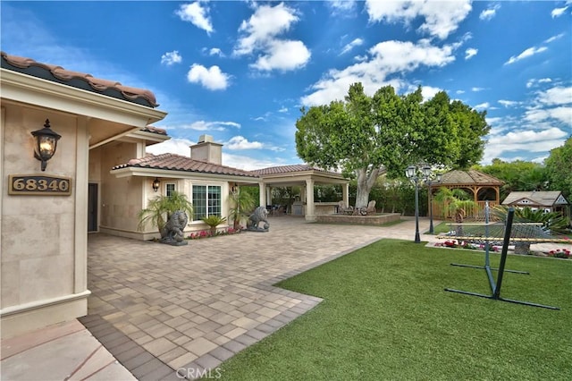 view of patio with a gazebo