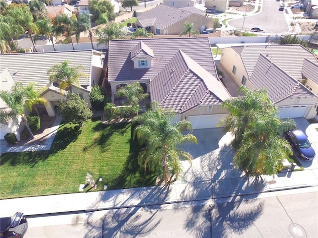 drone / aerial view with a residential view