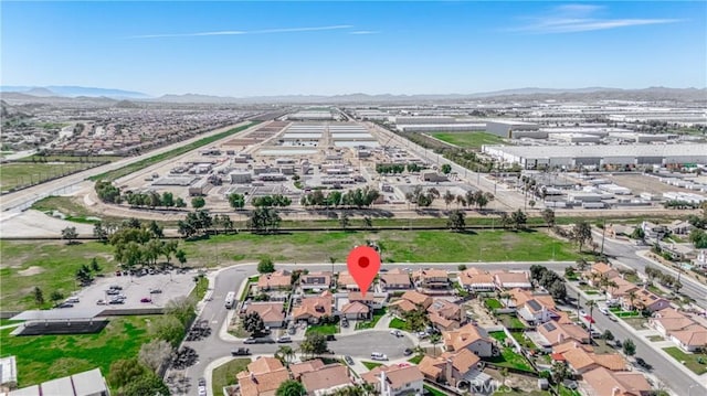 aerial view with a residential view and a mountain view