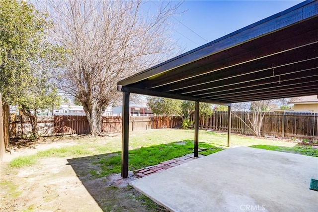 exterior space featuring a fenced backyard