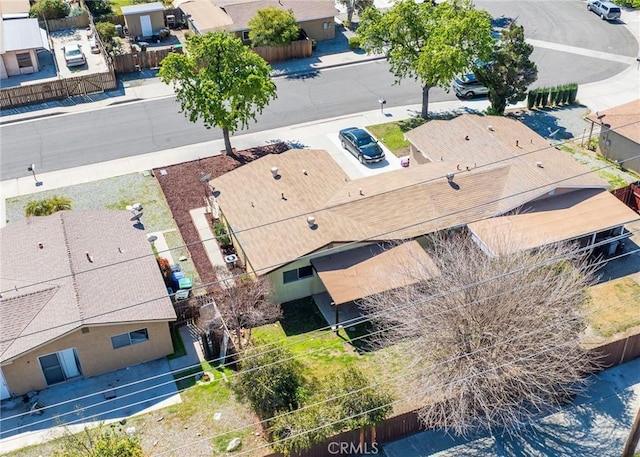 aerial view with a residential view