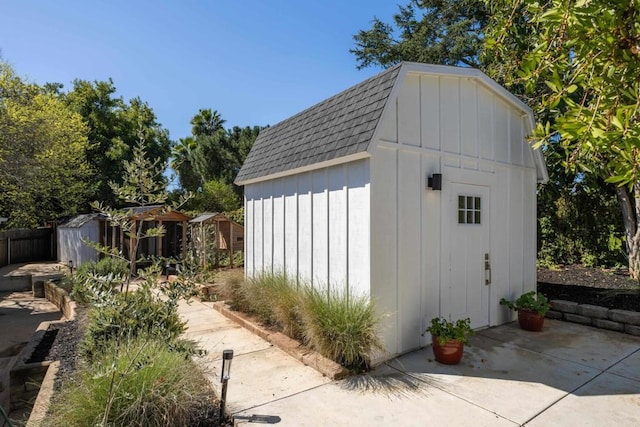 view of shed