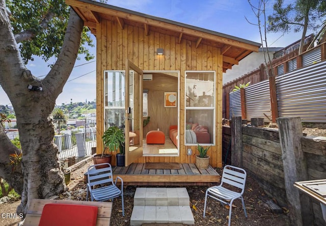 view of patio / terrace featuring fence