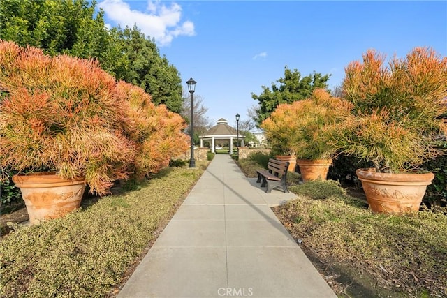 view of community with a gazebo