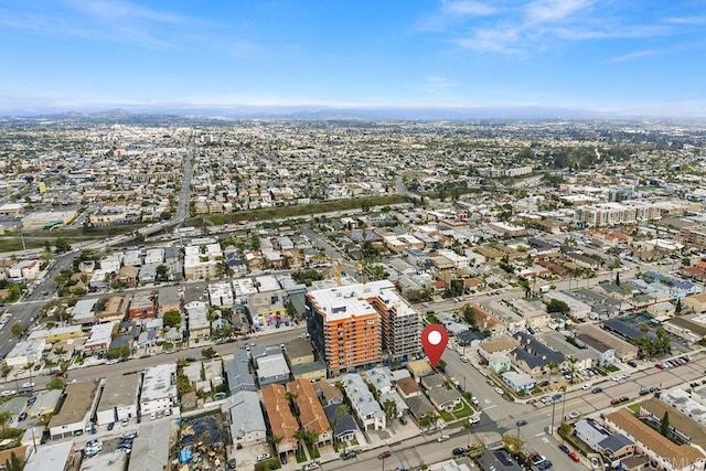 aerial view with a residential view