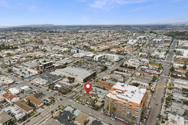 drone / aerial view featuring a city view