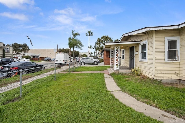 view of yard featuring fence