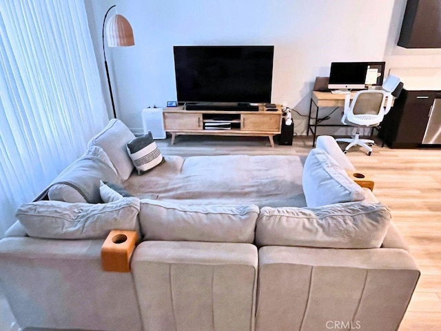 living area featuring wood finished floors