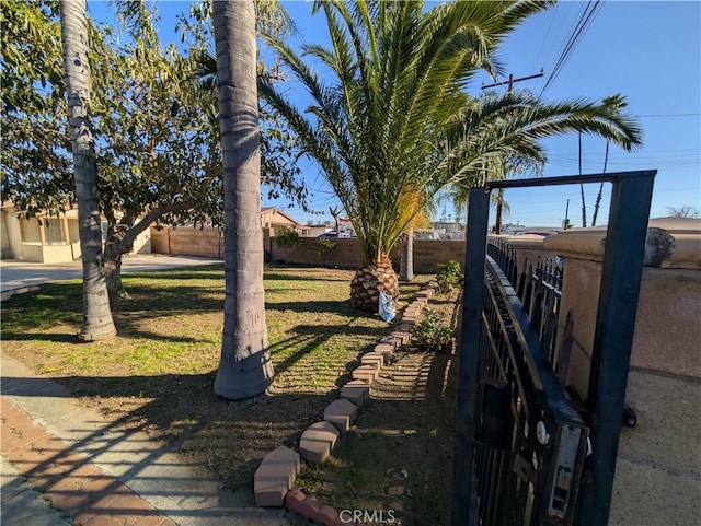 view of yard with fence