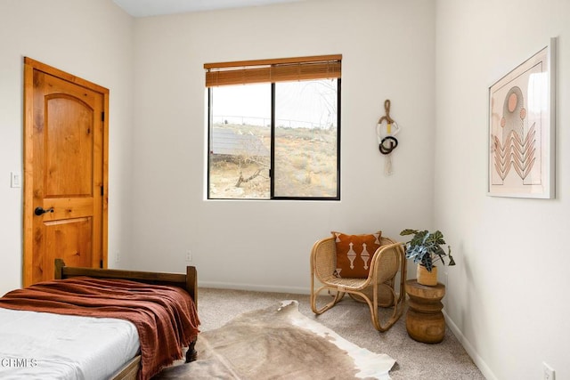 bedroom with baseboards and carpet flooring