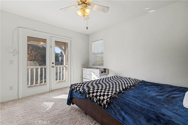 27950 Periwinkle Ln, Valencia, CA 91354 - bedroom featuring access to exterior, carpet flooring, and a ceiling fan