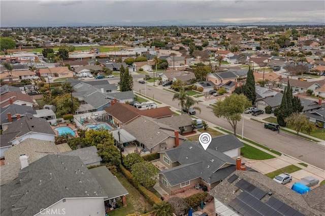 aerial view featuring a residential view