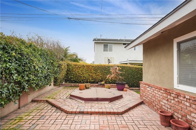 view of patio featuring a fenced backyard