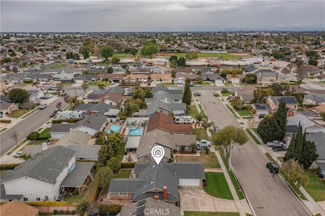 drone / aerial view featuring a residential view