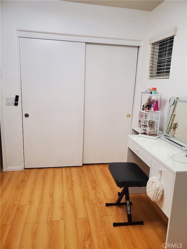 office space featuring light wood-style floors