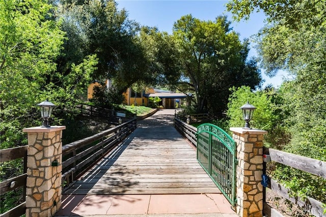 surrounding community featuring fence