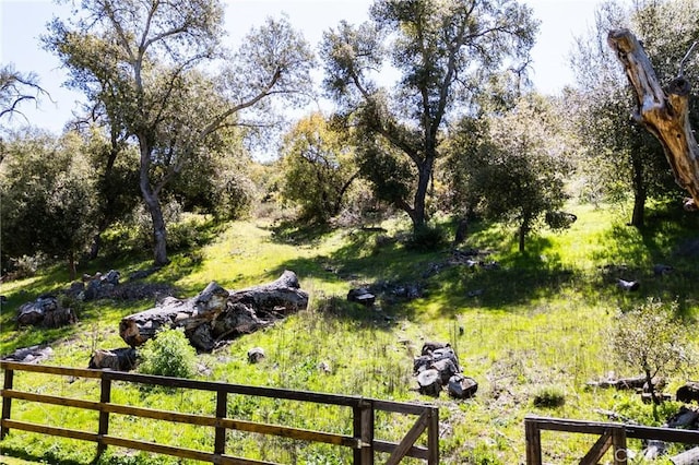 view of yard with fence